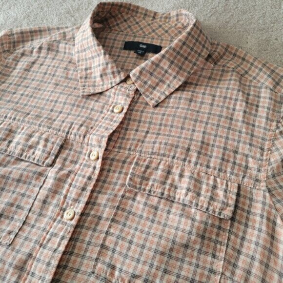 GAP Plaid Button Down Shirt Tunic Women's Size XS - Picture 9 of 9